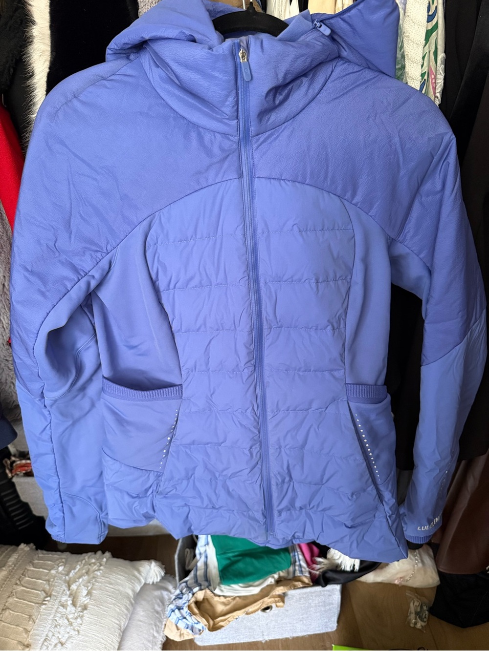 lululemon down for it all Periwinkle Quilted Hooded Jacket